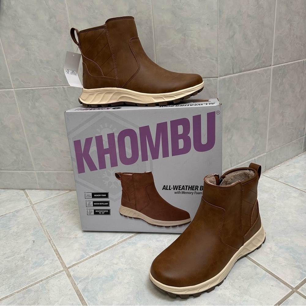 NWT Khombu women’s All-Weather Brown Boots size 7